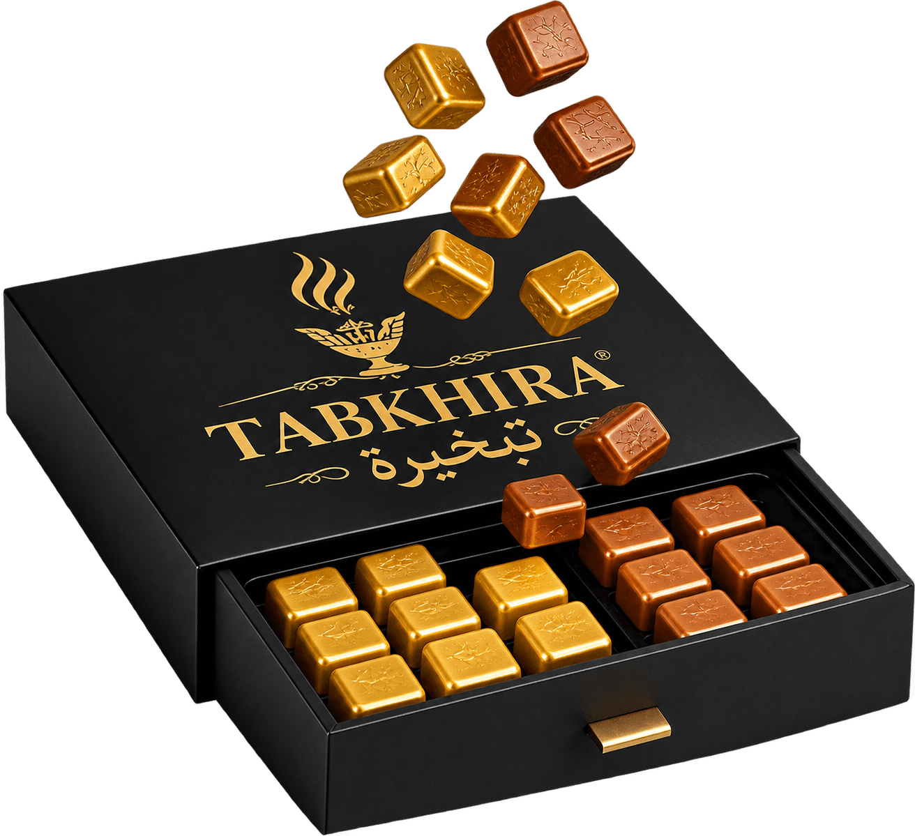 بوكس TABKHIRA مفتوح بقطع بخور مستيكا فاخرة